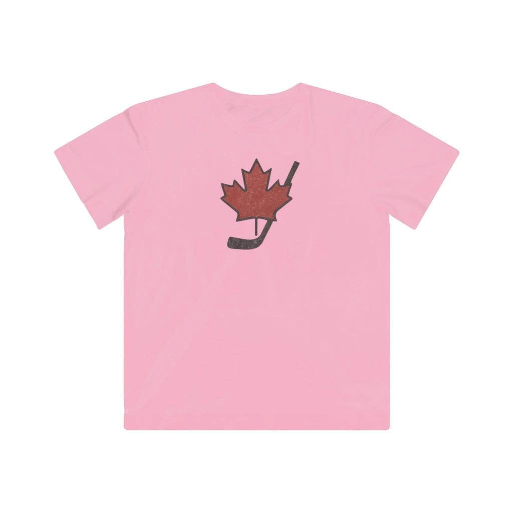 Vintage Canada Maple Leaf T-Shirt Youth Distressed Graphic Tee for Hockey Fans