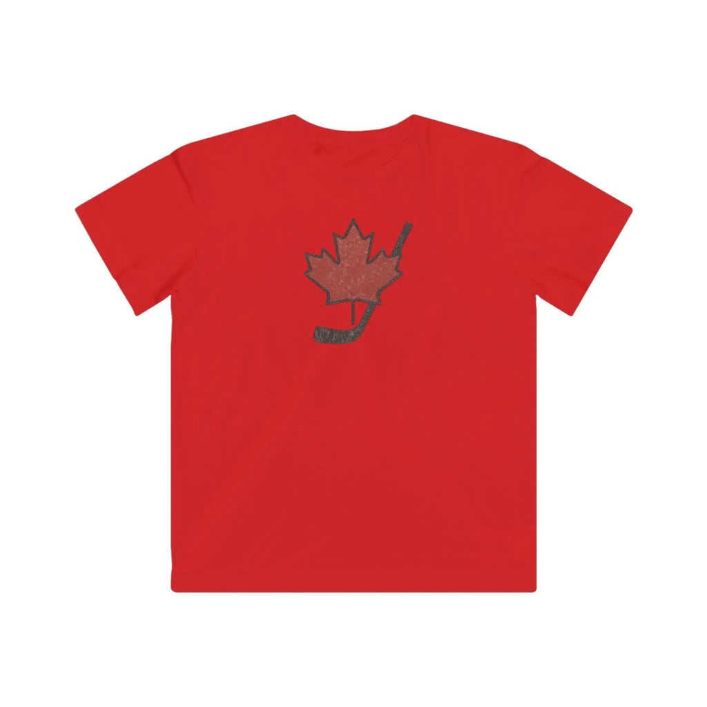 Vintage Canada Maple Leaf T-Shirt Youth Distressed Graphic Tee for Hockey Fans