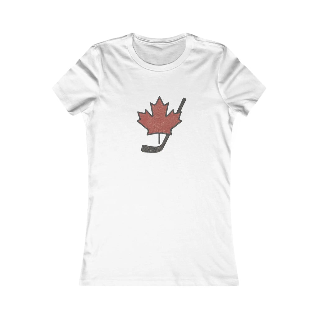 Maple Leaf Hockey Stick Women's T-Shirt - Canadian Hockey Pride - Maple Stick Hockey Co. - Ladies Fit