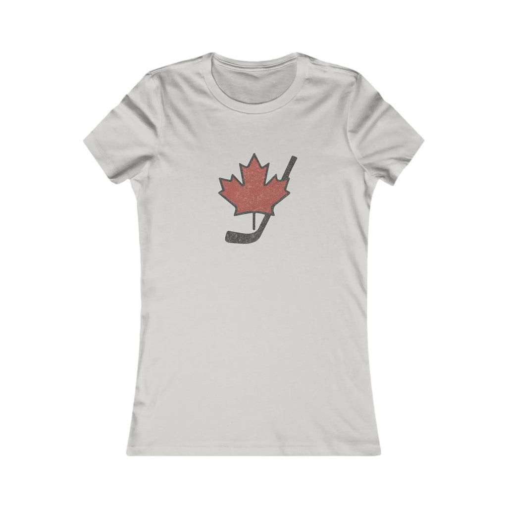 Maple Leaf Hockey Stick Women's T-Shirt - Canadian Hockey Pride - Maple Stick Hockey Co. - Ladies Fit