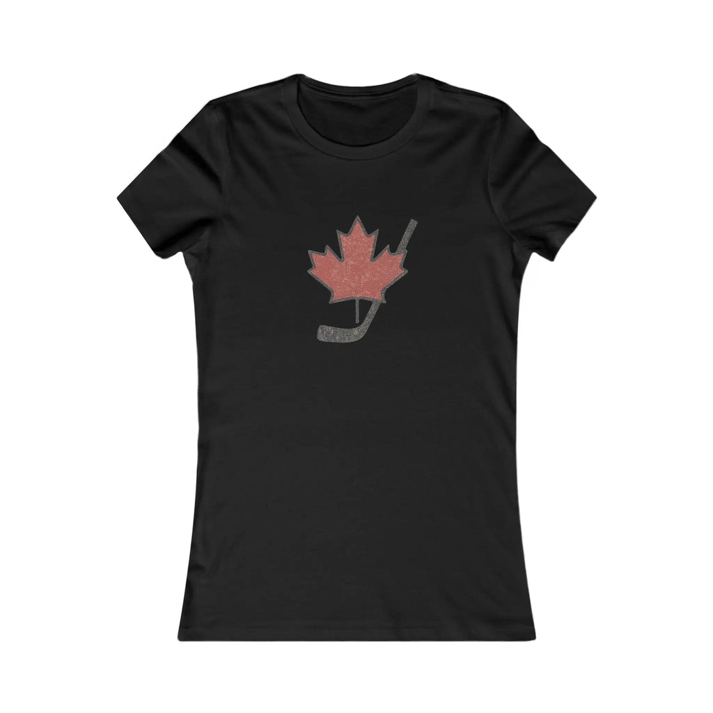 Maple Leaf Hockey Stick Women's T-Shirt - Canadian Hockey Pride - Maple Stick Hockey Co. - Ladies Fit