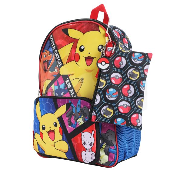 🎒 Sac à dos Pokémon 5 pièces – Parfait pour l’école ⚡